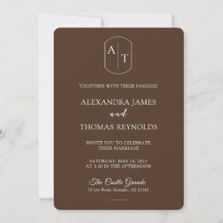 The Gilded: Brown Wedding Invitation