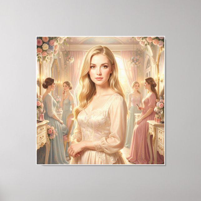 The Gilded Muse of Art Nouveau Canvas Print (Front)