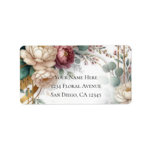 The Gilded Secret Garden Floral Glam Wedding Label