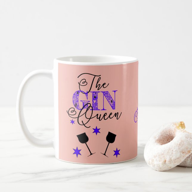 The Gin Queen Pink Stylish Coffee Mug (With Donut)