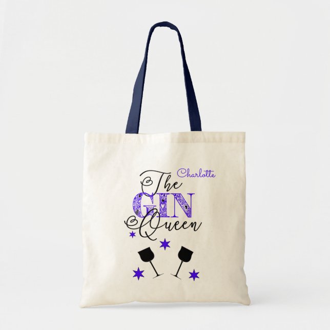 The Gin Queen Stylish Tote Bag (Front)