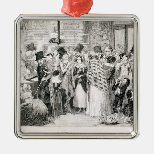 The Gin Shop plate 1 of The Drunkards Children Metal Ornament