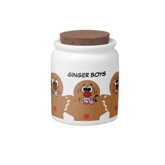 "The Ginger Boys" Gingerbread Man Boy Band Candy Jars
