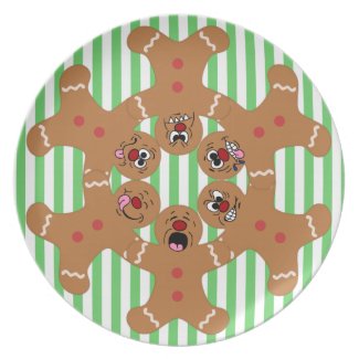 "The Ginger Boys" Gingerbread Man Boy Band Plates