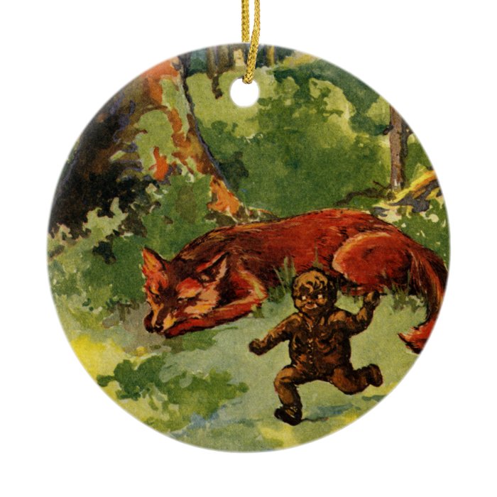The Gingerbread Boy and the Fox Christmas Ornaments