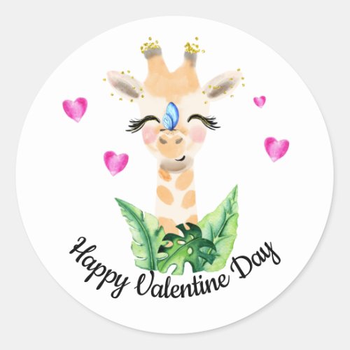 The Giraffe And The Butterfly Valentine Sticker