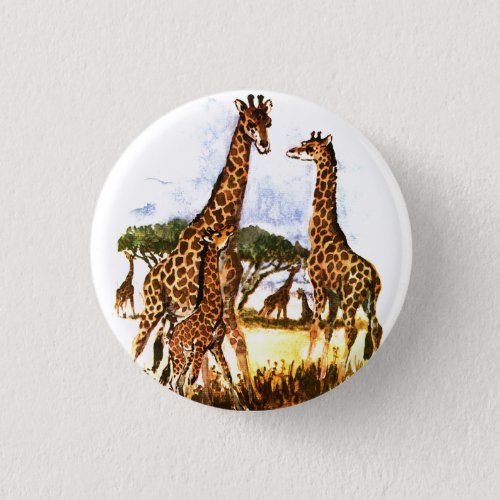 The Giraffe Family _ Pinback Button