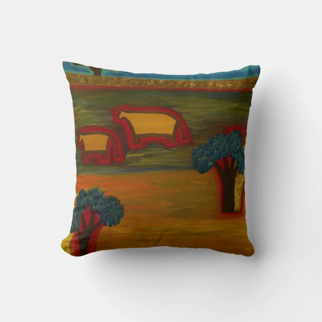 The Girl and the Magic Castle 2007 Throw Pillow (Front)