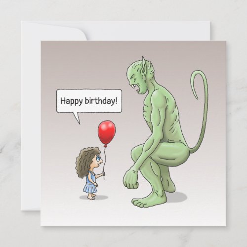 The Girl  Goblin Birthday Card