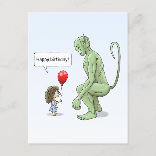 The Girl  Goblin Birthday Card