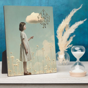 The Girl & Her Key Kite Storybook Tabletop Art Plaque
