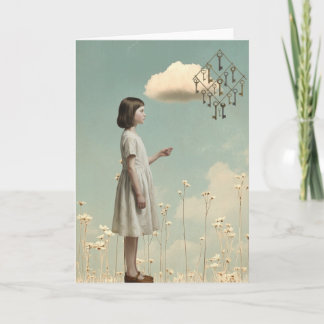 The Girl & Her Key Kite | Surreal Storybook Card