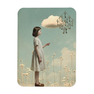 The Girl & Her Key Kite | Surreal Storybook Magnet