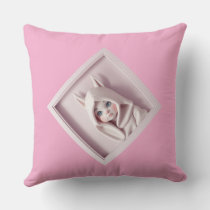 "The girl in the magic jacket" Throw Pillow