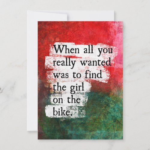 The Girl On The Bike Greeting Card