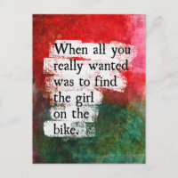 The Girl On The Bike Postcard