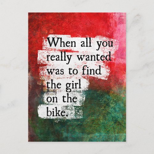 The Girl On The Bike Postcard