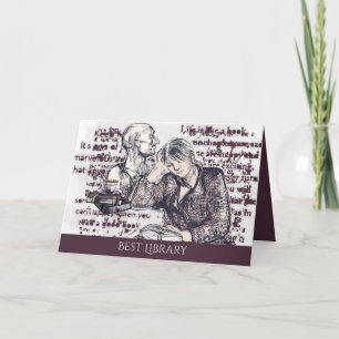 The girl reading a book card