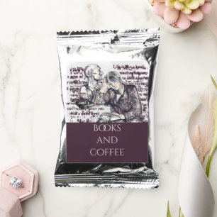 The girl reading a book coffee drink mix