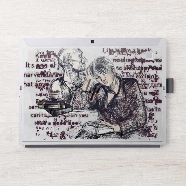 The girl reading a book HP laptop skin (Front)