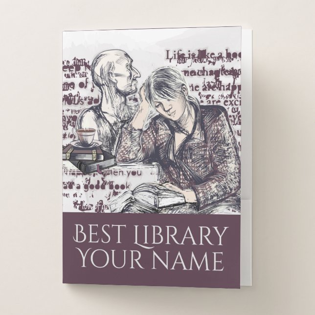 The girl reading a book pocket folder (Front)