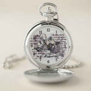 The girl reading a book pocket watch