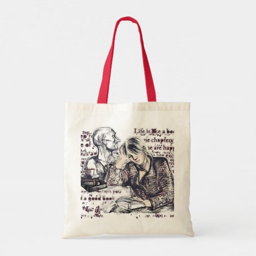 The girl reading a book tote bag