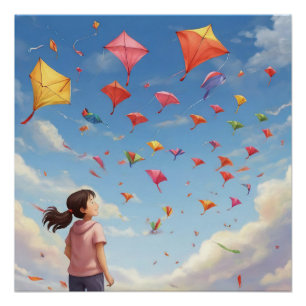the girl watching the kites poster
