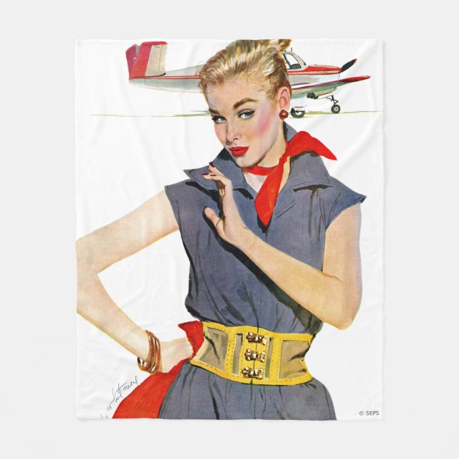 The Girl Who Stole Airplanes Fleece Blanket (Front)