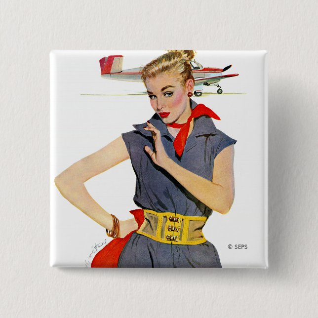 The Girl Who Stole Airplanes Pinback Button (Front)