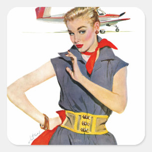 The Girl Who Stole Airplanes Square Sticker