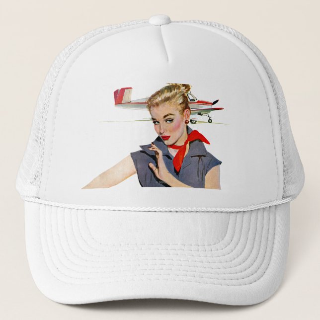 The Girl Who Stole Airplanes Trucker Hat (Front)