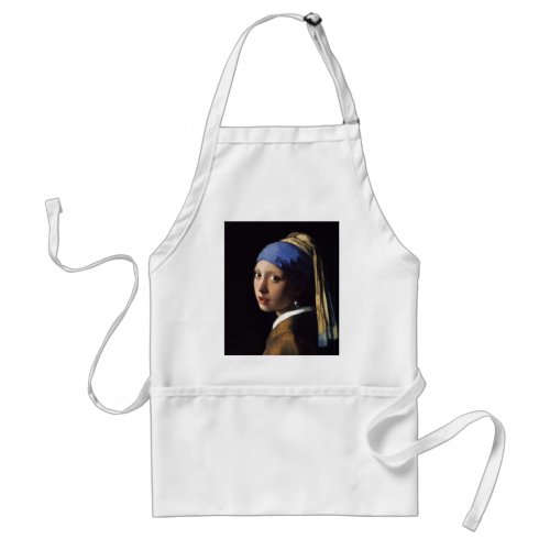 The Girl With A Pearl Earring by Johannes Vermeer Adult Apron