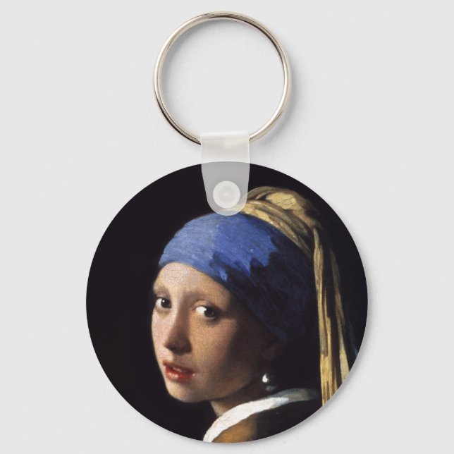 The Girl With A Pearl Earring by Johannes Vermeer Keychain (Front)