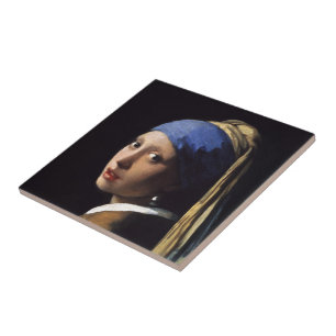 The Girl With A Pearl Earring by Johannes Vermeer Tile