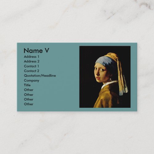 The Girl with a Turban/Girl with the Pearl Earring Business Cards