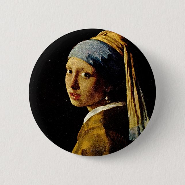 The Girl with a Turban/Girl with the Pearl Earring Button (Front)