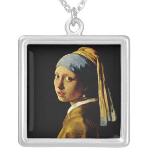 The Girl with a Turban/Girl with the Pearl Earring Silver Plated Necklace