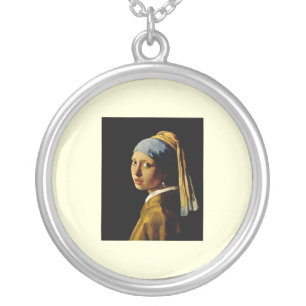 The Girl with a Turban/Girl with the Pearl Earring Silver Plated Necklace