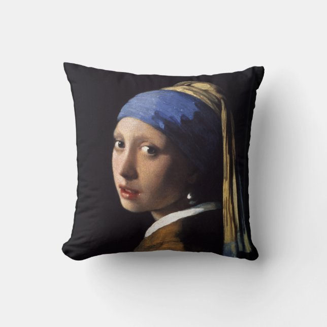 The Girl With The Pearl Earring Throw Pillow (Front)