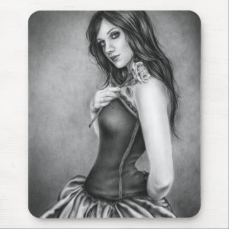 The girl with the rose Mousepad