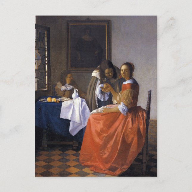 The Girl with the Wineglass Postcard (Front)