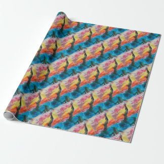 The girl wrapping paper