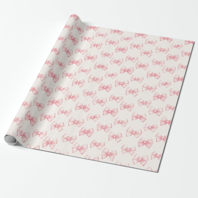 The Girliest Bow Wrapping Paper (Unrolled)