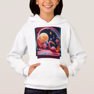 The girl's pullover hoodie combines style and comf
