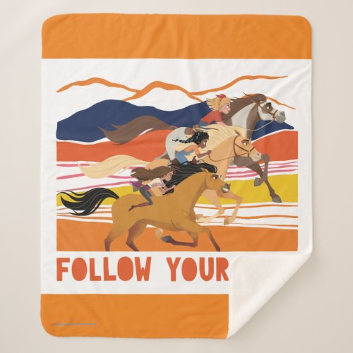 The Girls Riding Horseback _ Follow Your Wild Sherpa Blanket
