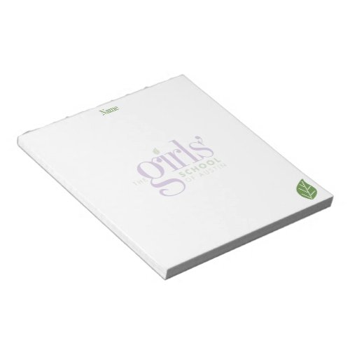 The Girls School of Austin Logo and Leaf Notepad