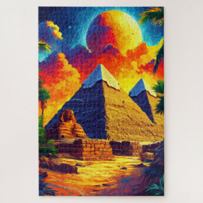The Giza pyramid complex. Cairo, Egypt. Jigsaw Puzzle