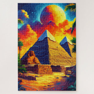 The Giza pyramid complex. Cairo, Egypt. Jigsaw Puzzle
