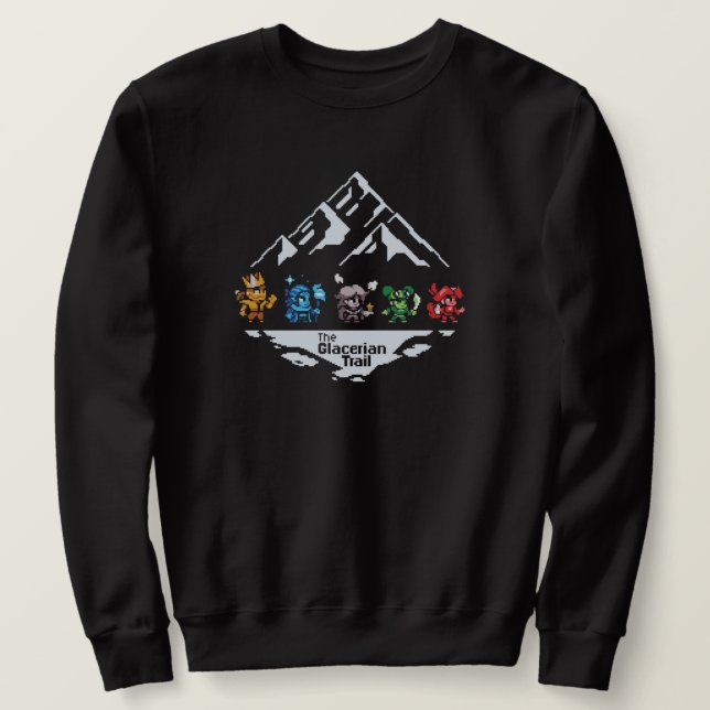 The Glacerian Trail – Black Sweatshirt (Design Front)